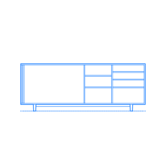 Furniture Credenza Edel Credenza Outline Icon Svg Set, Free Vectors File